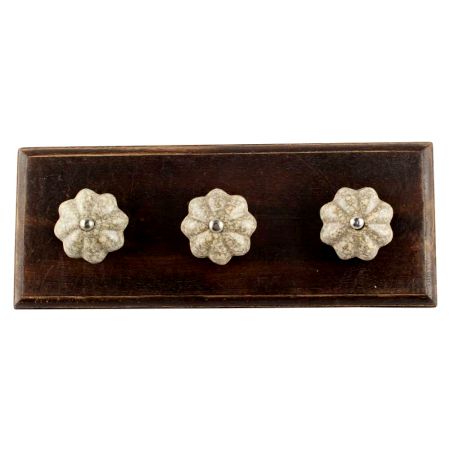 Cream Crackle Melon Wooden Hook Online